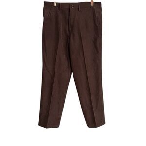 Alfred Dunner Casual Faux Suede Dress Pants Brown Size 6P